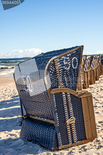 Image of beach chairs at the Baltic Sea in Poland