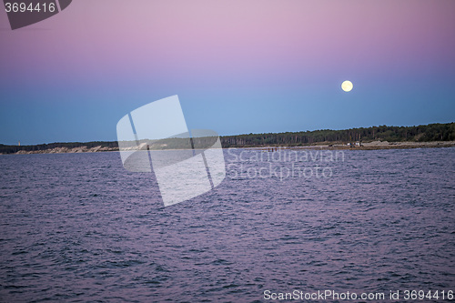 Image of Full moon over the Baltic Sea
