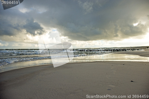 Image of Baltic Sea with stormy weather