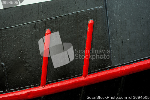 Image of ship hull with pretty colors