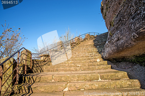 Image of steps up to the Rock of Dabo, France