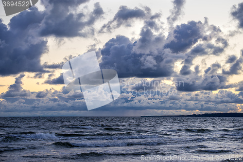Image of Baltic Sea with dark sk