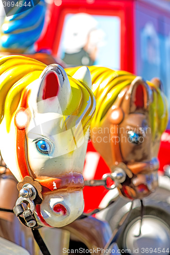 Image of horses of a carousel