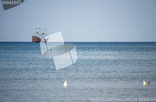 Image of Corsair ship cruising with tourist in the Baltic Sea