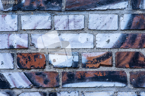 Image of  old brick wall with graffitti