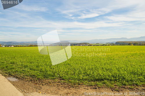 Image of country idyll with view to German highlands