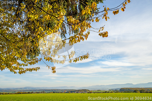 Image of country idyll with view to German highlands