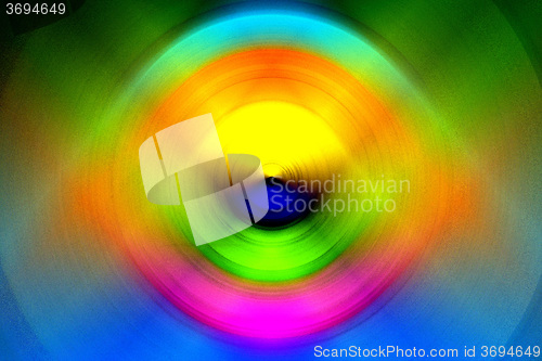 Image of spinning, colorful circle