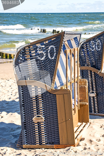 Image of beach chairs at the Baltic Sea in Poland