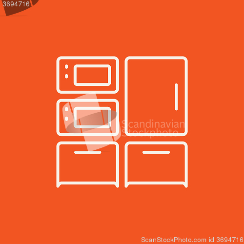 Image of Household appliances line icon.