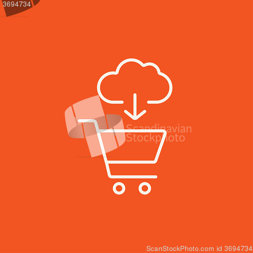 Image of Online shopping line icon.