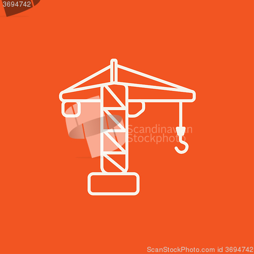 Image of Construction crane line icon.