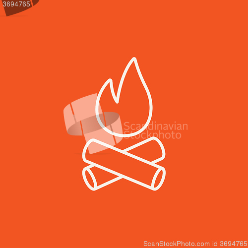 Image of Campfire line icon.