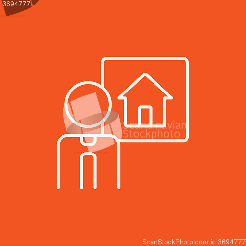 Image of Real estate agent line icon.