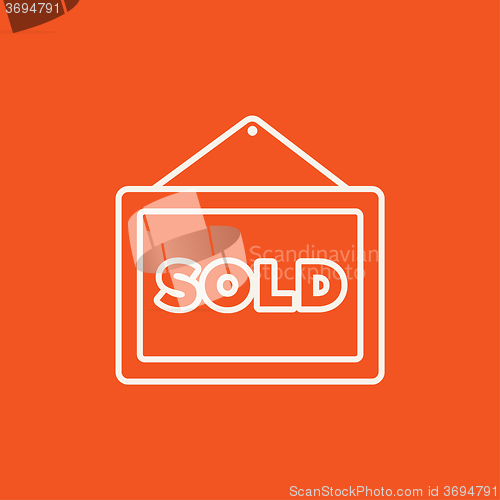 Image of Sold placard line icon.