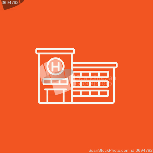 Image of Hospital building line icon.