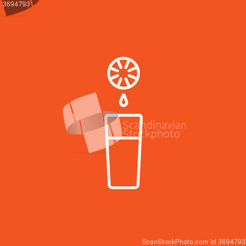 Image of Glass of juice line icon.