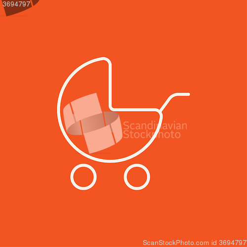 Image of Baby stroller line icon.