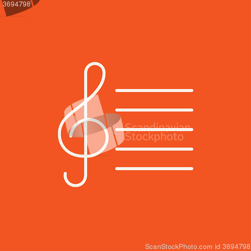 Image of Treble clef line icon.