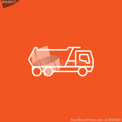 Image of Dump truck line icon.