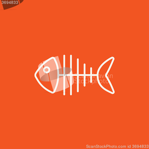 Image of Fish skeleton line icon.