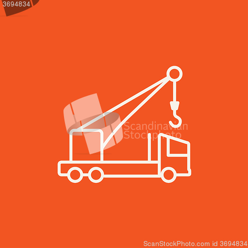 Image of Mobile crane line icon.