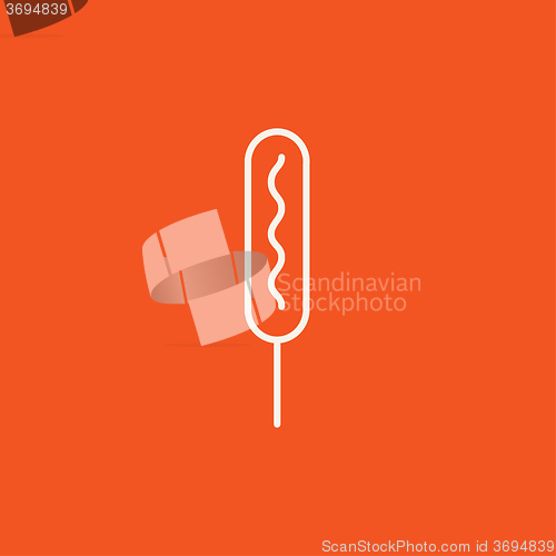 Image of Corn dog line icon.