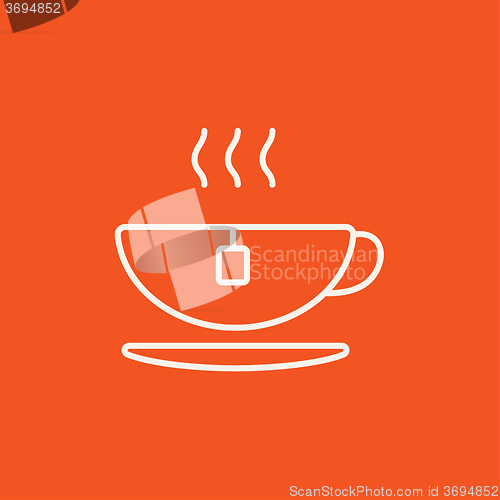 Image of Hot tea in cup line icon.