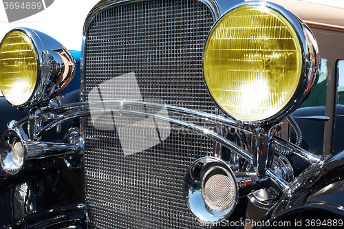 Image of Retro car. The headlight