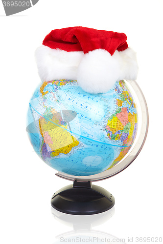 Image of The terrestrial globe and fur-cap