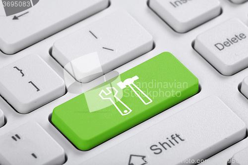 Image of Green key of the computer