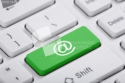 Image of Green key of the computer. Mail