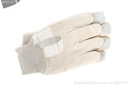 Image of White leather gloves