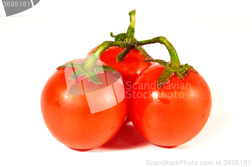 Image of Red tomato isolated on white background