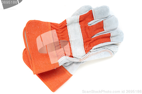 Image of Red leather gloves