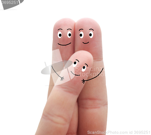 Image of A happy family on a white background