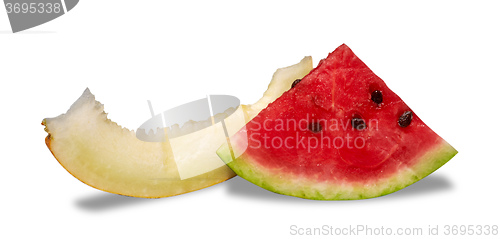 Image of Watermelon and melon isolated on white background