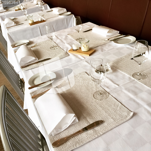 Image of Elegant table setting in a restaurant