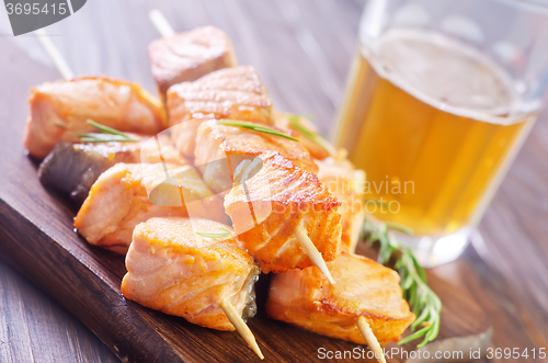 Image of salmon kebab