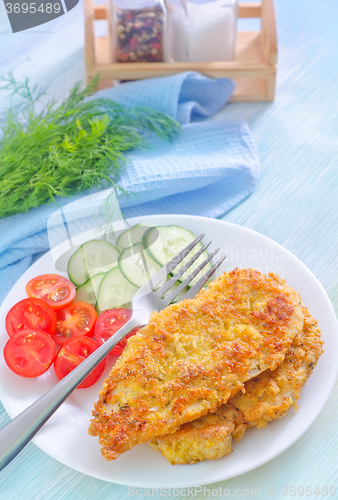 Image of fried chicken with vegetables