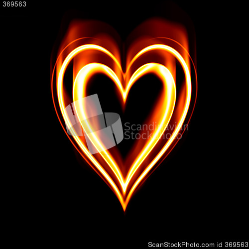 Image of heart on fire