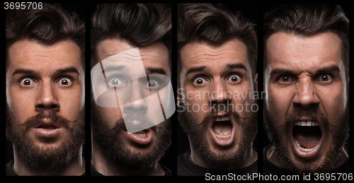 Image of Set of young man\'s portraits with different emotions