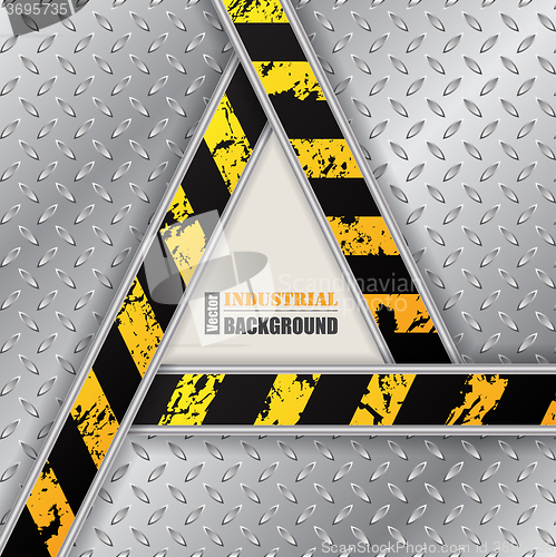 Image of Abstract metallic plate background with grunge triangle