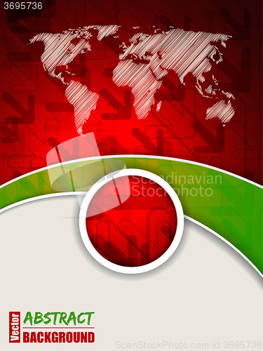 Image of Abstract red green brochure with arrows