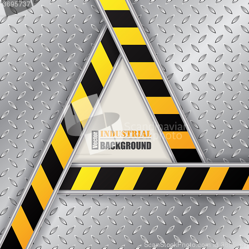 Image of Abstract metallic plate background with grunge triangle