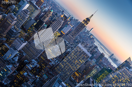 Image of New York City Manhattan downtown skyline.