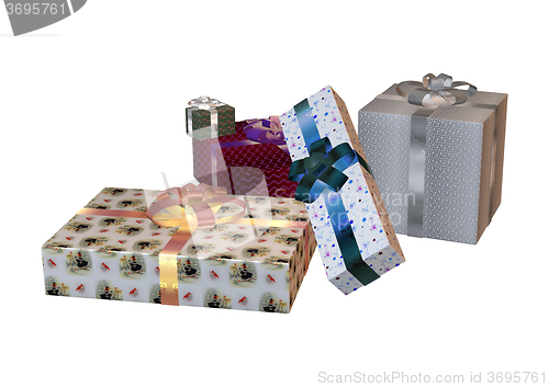 Image of Christmas Presents on White