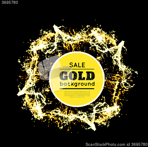 Image of Gold sparkles on black backround