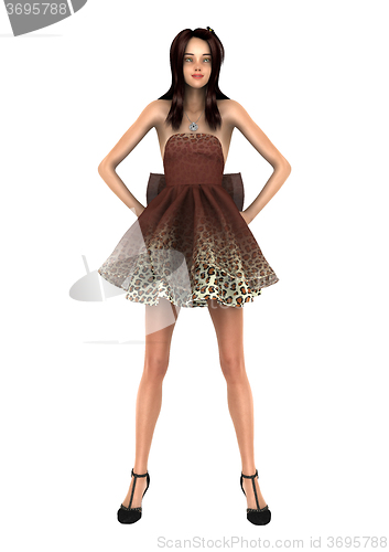 Image of Fashion Model on White