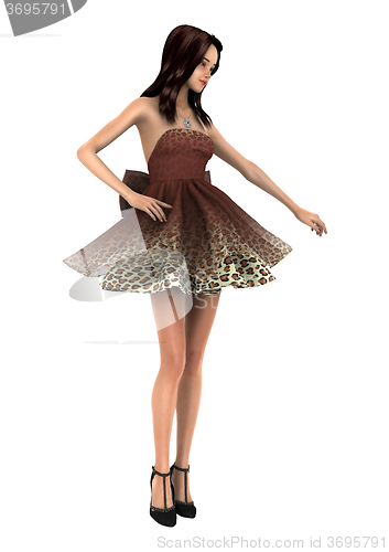Image of Fashion Model on White
